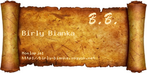 Birly Bianka névjegykártya