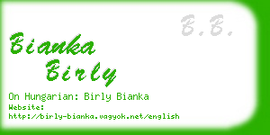 bianka birly business card